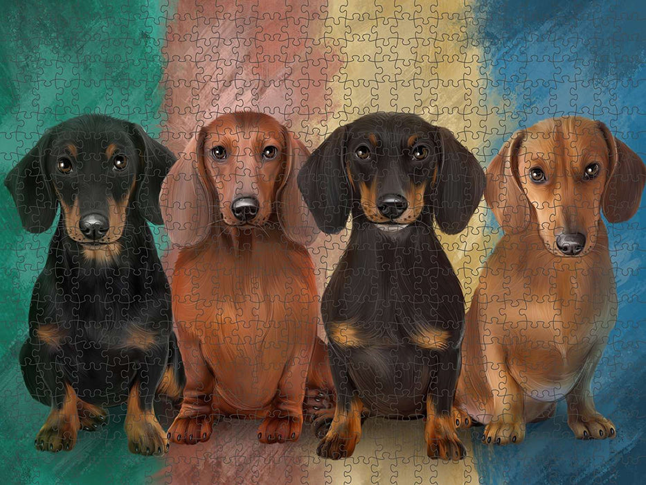 4 Dachshunds Dog Puzzle with Photo Tin PUZL48531