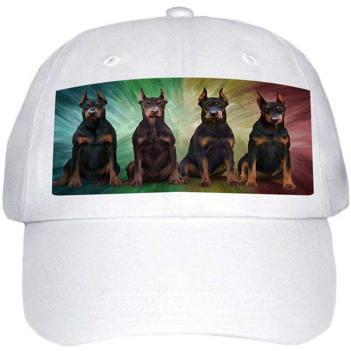 4 Doberman Pinschers Dog Ball Hat Cap HAT48420