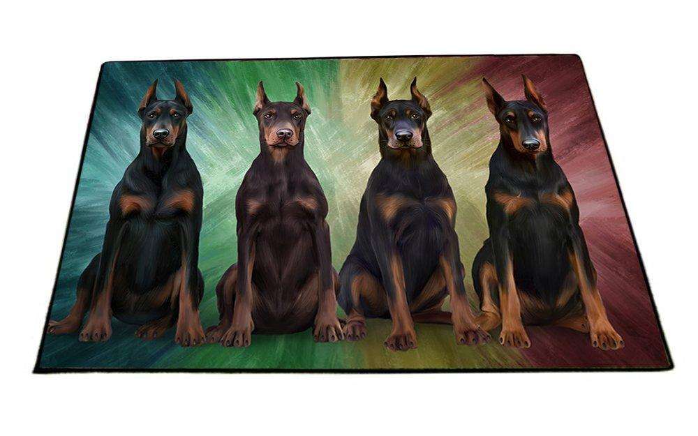 4 Doberman Pinschers Dog Floormat FLMS48408