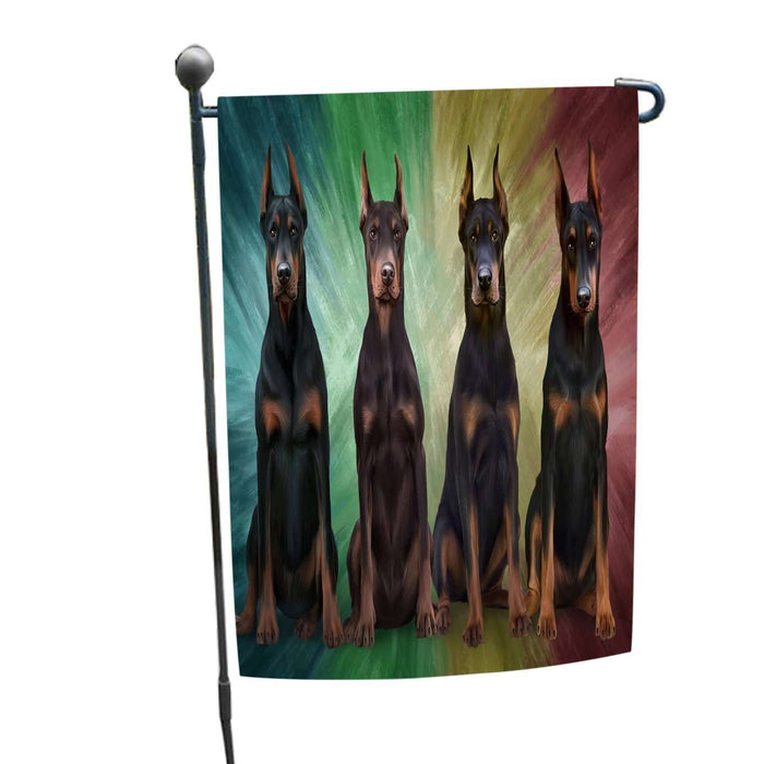 4 Doberman Pinschers Dog Garden Flag GFLG48322