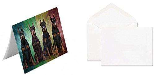 4 Doberman Pinschers Dog Handmade Artwork Assorted Pets Greeting Cards and Note Cards with Envelopes for All Occasions and Holiday Seasons GCD49268