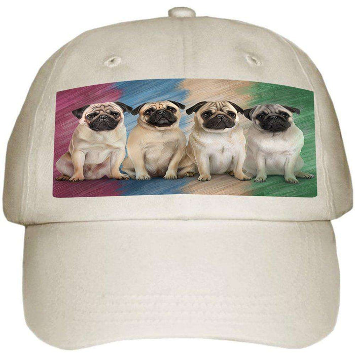 4 Pugs Dog Ball Hat Cap HAT48426