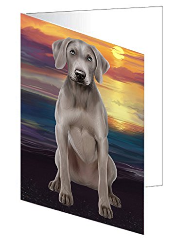 Weimaraner Dog Handmade Artwork Assorted Pets Greeting Cards and Note Cards with Envelopes for All Occasions and Holiday Seasons GCD49781