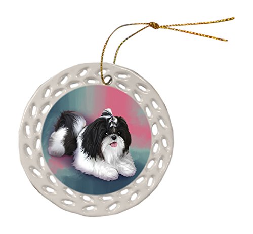 Shih Tzu Dog Ceramic Doily Ornament DPOR48114