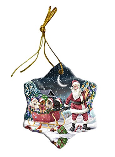 Santa Sled Dogs Chow Chow Christmas Star Ornament POR2717