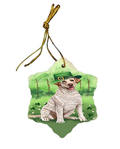 St. Patricks Day Irish Portrait Labrador Retriever Dog Star Porcelain Ornament SPOR48815