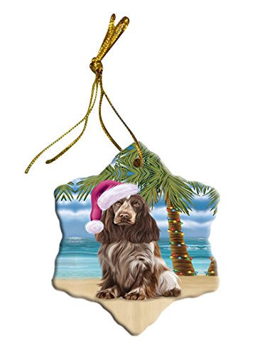 Summertime Cocker Spaniel Dog on Beach Christmas Star Ornament POR2845