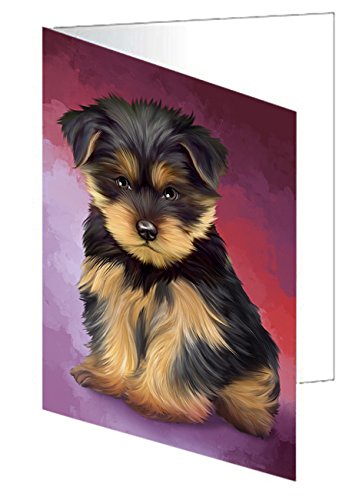 Yorkshire Terrier Dog Handmade Artwork Assorted Pets Greeting Cards and Note Cards with Envelopes for All Occasions and Holiday Seasons
