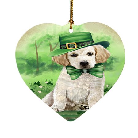 St. Patricks Day Irish Portrait Labrador Retriever Dog Heart Christmas Ornament HPOR48826