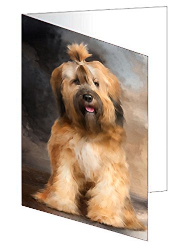 Tibetan Terrier Dog Handmade Artwork Assorted Pets Greeting Cards and Note Cards with Envelopes for All Occasions and Holiday Seasons