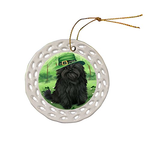 St. Patricks Day Irish Portrait Affenpinscher Dog Ceramic Doily Ornament DPOR48385