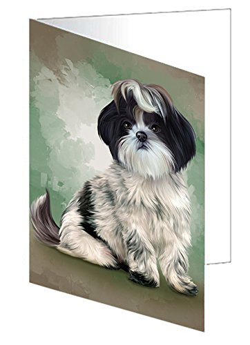 Shih Tzu Dog Handmade Artwork Assorted Pets Greeting Cards and Note Cards with Envelopes for All Occasions and Holiday Seasons