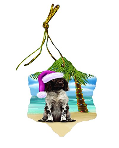 Summertime Munsterlander Dog on Beach Christmas Star Ornament POR2994