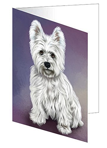 West Highland Terriers Puppy Dog Handmade Artwork Assorted Pets Greeting Cards and Note Cards with Envelopes for All Occasions and Holiday Seasons