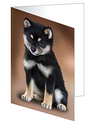 Shiba Inu Dog Handmade Artwork Assorted Pets Greeting Cards and Note Cards with Envelopes for All Occasions and Holiday Seasons D330