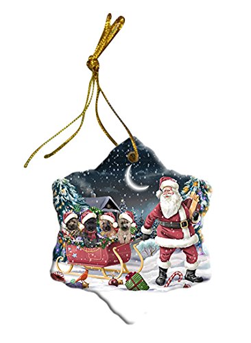 Santa Sled Dogs Cairn Terrier Christmas Star Ornament POR2714