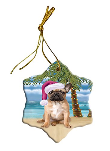 Summertime French Bulldog on Beach Christmas Star Ornament POR2854