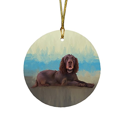 Sussex Spaniel Dog Round Christmas Ornament RFPOR48126