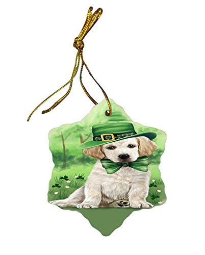 St. Patricks Day Irish Portrait Labrador Retriever Dog Star Porcelain Ornament SPOR48818
