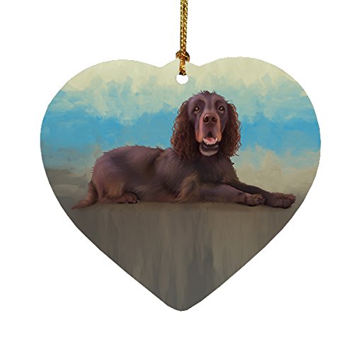 Sussex Spaniel Dog Heart Christmas Ornament HPOR48135