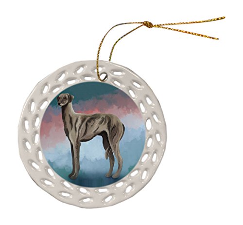 Sloughi Dog Ceramic Doily Ornament DPOR48127