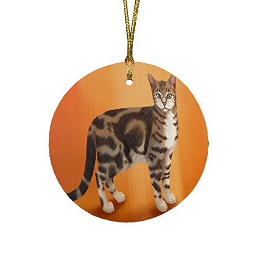 Sokoke Cat Round Christmas Ornament