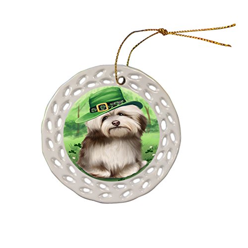 St. Patricks Day Irish Portrait Havanese Dog Ceramic Doily Ornament DPOR48815