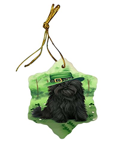 St. Patricks Day Irish Portrait Affenpinscher Dog Star Porcelain Ornament SPOR48377