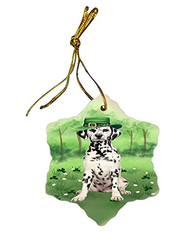 St. Patricks Day Irish Portrait Dalmatian Dog Star Porcelain Ornament SPOR48784