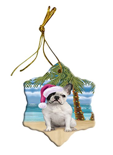 Summertime French Bulldog on Beach Christmas Star Ornament POR2859