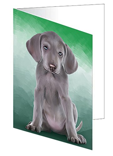 Weimaraner Dog Handmade Artwork Assorted Pets Greeting Cards and Note Cards with Envelopes for All Occasions and Holiday Seasons GCD49079