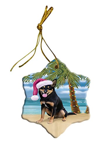 Summertime Australian Kelpie Adult Dog on Beach Christmas Star Ornament POR2758