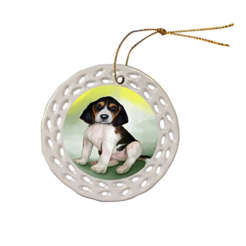 Treeing Walker Coonhound Dog Christmas Doily Ceramic Ornament