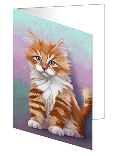 Tabby Cat Handmade Artwork Assorted Pets Greeting Cards and Note Cards with Envelopes for All Occasions and Holiday Seasons
