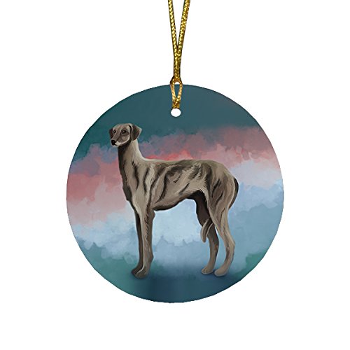 Sloughi Dog Round Christmas Ornament RFPOR48118
