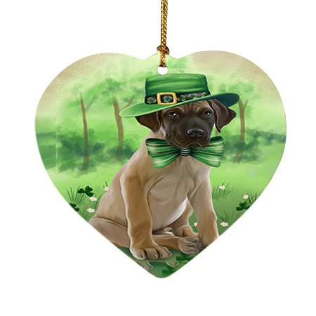 St. Patricks Day Irish Portrait Great Dane Dog Heart Christmas Ornament HPOR48812