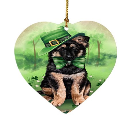 St. Patricks Day Irish Portrait German Shepherd Dog Heart Christmas Ornament HPOR48805