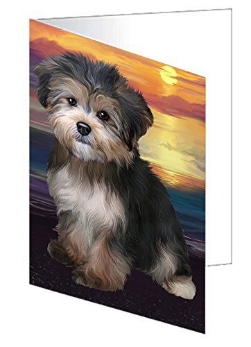 Yorkipoo Dog Handmade Artwork Assorted Pets Greeting Cards and Note Cards with Envelopes for All Occasions and Holiday Seasons GCD49811