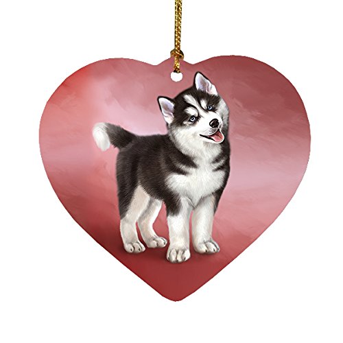 Siberian Husky Dog Heart Christmas Ornament HPOR48125