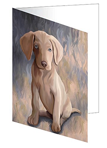 Weimaraner Puppy Dog Handmade Artwork Assorted Pets Greeting Cards and Note Cards with Envelopes for All Occasions and Holiday Seasons
