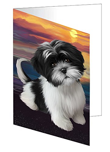 Shih Tzu Dog Handmade Artwork Assorted Pets Greeting Cards and Note Cards with Envelopes for All Occasions and Holiday Seasons D517