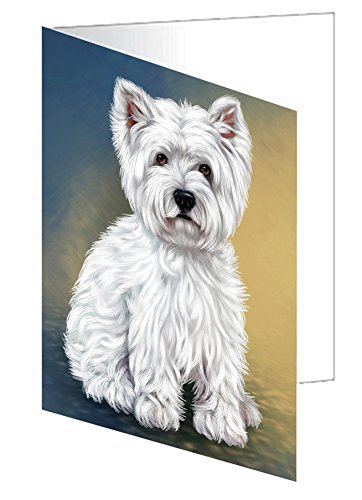 West Highland Terriers Puppy Dog Handmade Artwork Assorted Pets Greeting Cards and Note Cards with Envelopes for All Occasions and Holiday Seasons