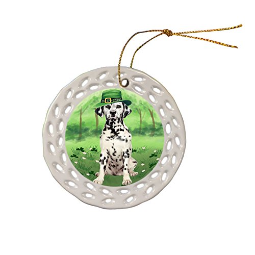 St. Patricks Day Irish Portrait Dalmatian Dog Ceramic Doily Ornament DPOR48792