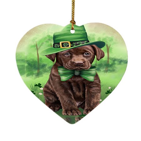 St. Patricks Day Irish Portrait Labrador Retriever Dog Heart Christmas Ornament HPOR48827