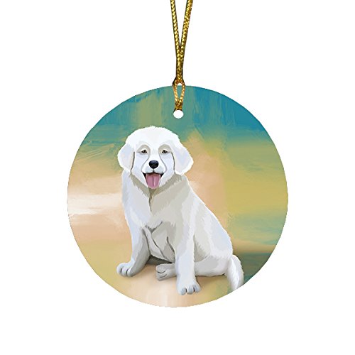 Slovensky Cuvac Puppy Round Christmas Ornament RFPOR48119
