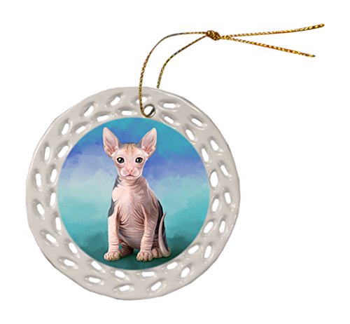 Sphynx Cat Ceramic Doily Ornament DPOR48132