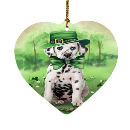 St. Patricks Day Irish Portrait Dalmatian Dog Heart Christmas Ornament HPOR48794
