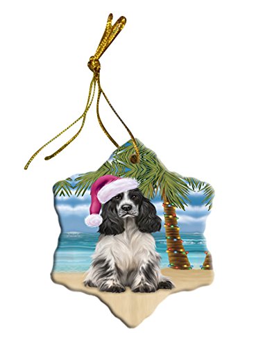 Summertime Cocker Spaniel Dog on Beach Christmas Star Ornament POR2839
