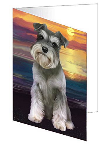 Schnauzer Dog Handmade Artwork Assorted Pets Greeting Cards and Note Cards with Envelopes for All Occasions and Holiday Seasons D317