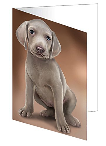 Weimaraner Dog Handmade Artwork Assorted Pets Greeting Cards and Note Cards with Envelopes for All Occasions and Holiday Seasons GCD49796